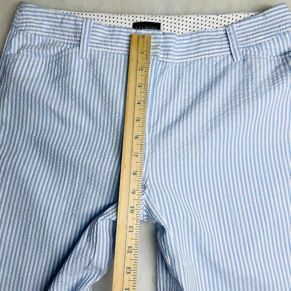 Talbots Womens Blue Striped Seersucker Stretch Perfect Crop Pants Size 10 - Picture 7 of 9